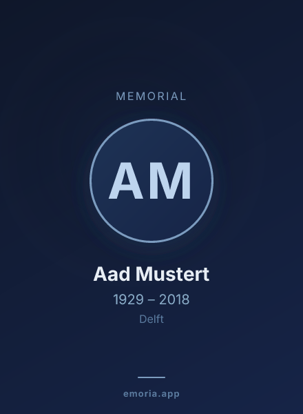 Memorial portrait of Aad Mustert