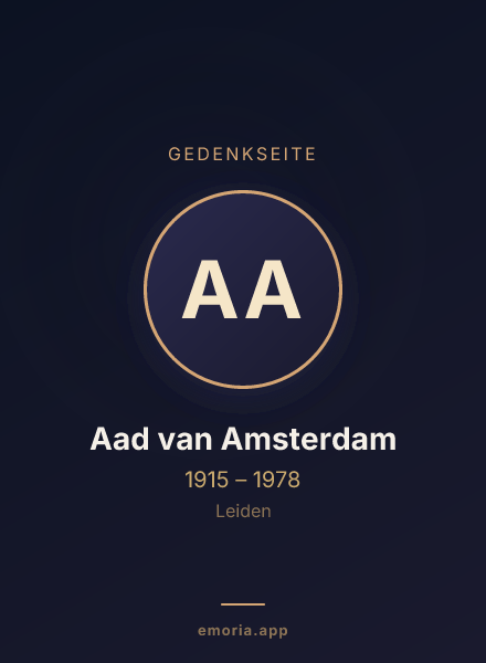 Gedenkportrait von Aad van Amsterdam