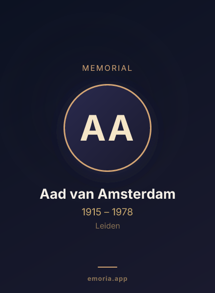 Memorial portrait of Aad van Amsterdam