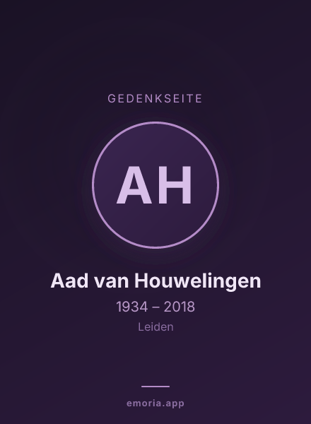 Gedenkportrait von Aad van Houwelingen