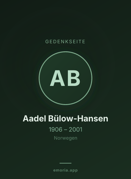 Gedenkportrait von Aadel Bülow-Hansen