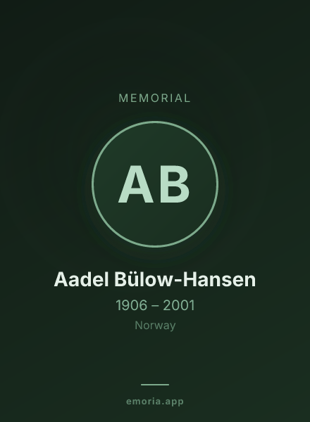 Memorial portrait of Aadel Bülow-Hansen