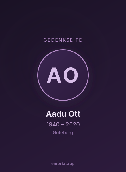 Gedenkportrait von Aadu Ott