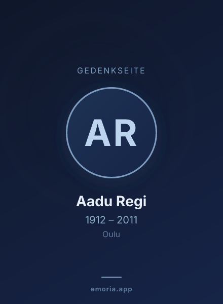 Gedenkportrait von Aadu Regi