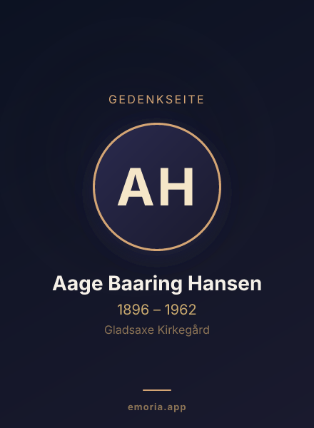 Gedenkportrait von Aage Baaring Hansen