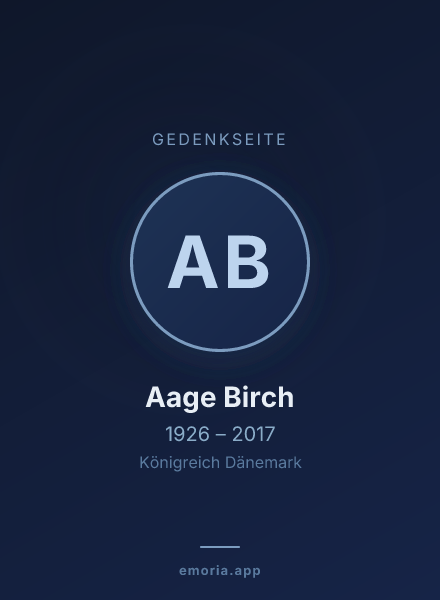 Gedenkportrait von Aage Birch