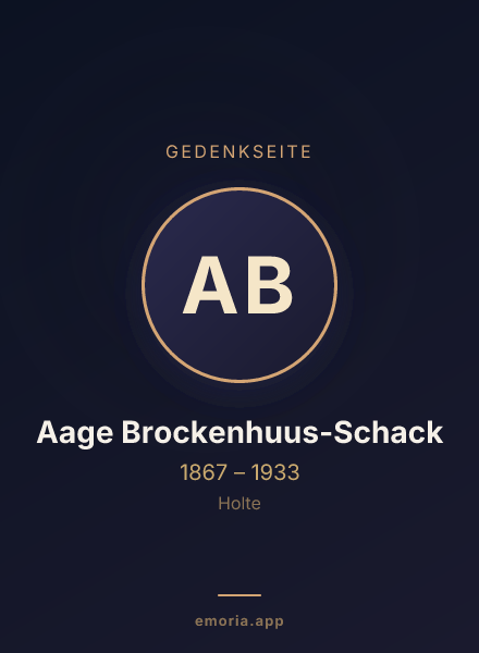 Gedenkportrait von Aage Brockenhuus-Schack