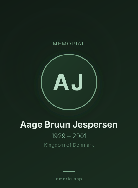 Memorial portrait of Aage Bruun Jespersen
