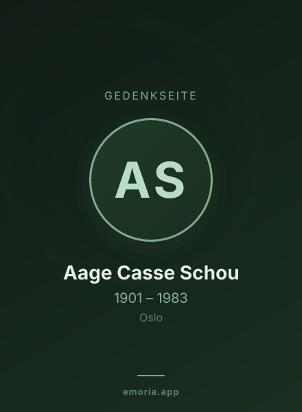 Gedenkportrait von Aage Casse Schou