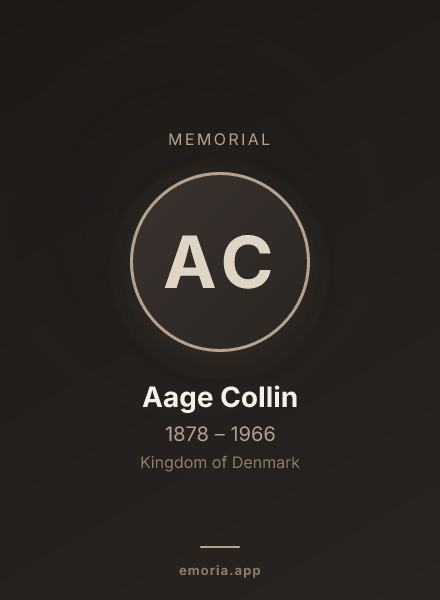 Memorial portrait of Aage Collin