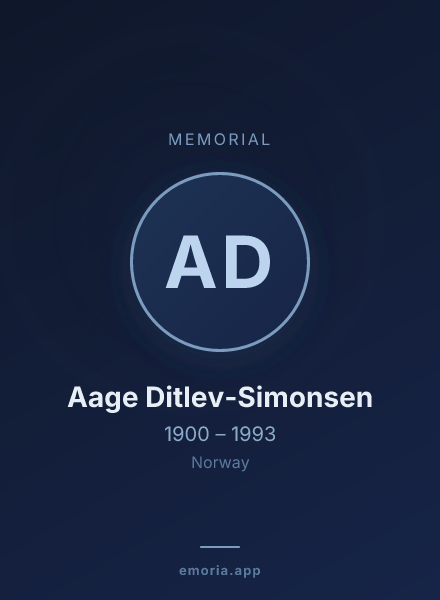 Memorial portrait of Aage Ditlev-Simonsen