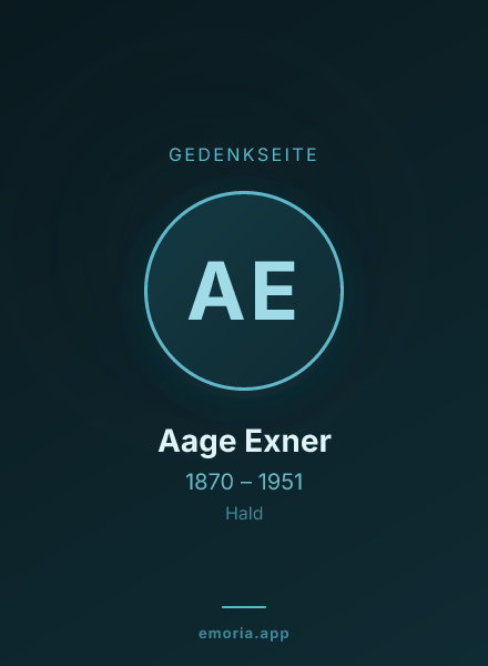 Gedenkportrait von Aage Exner
