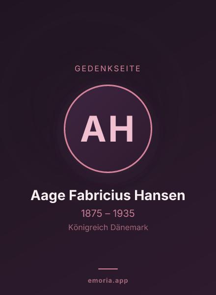 Gedenkportrait von Aage Fabricius Hansen