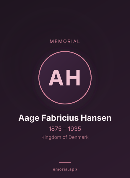Memorial portrait of Aage Fabricius Hansen