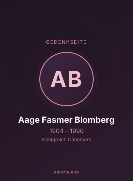 Gedenkportrait von Aage Fasmer Blomberg