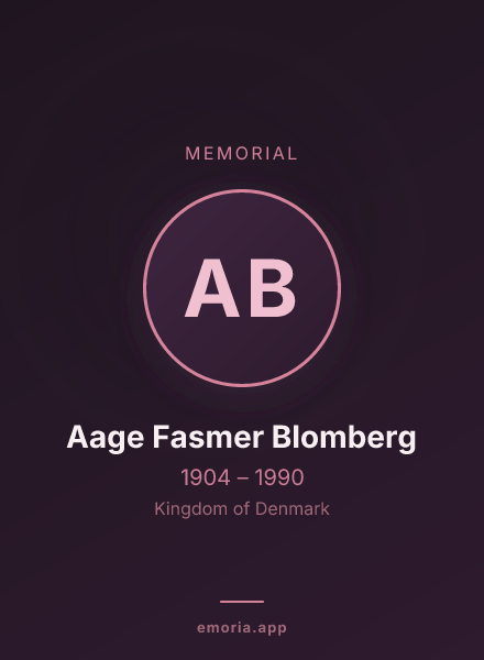 Memorial portrait of Aage Fasmer Blomberg