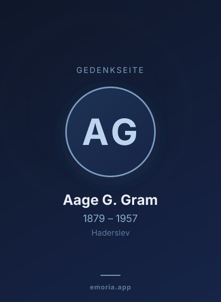 Gedenkportrait von Aage G. Gram