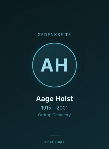 Gedenkportrait von Aage Holst