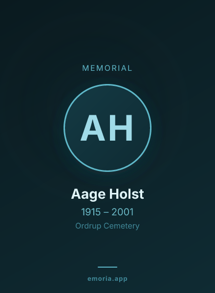 Memorial portrait of Aage Holst