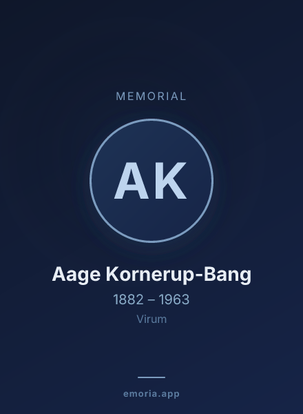 Memorial portrait of Aage Kornerup-Bang