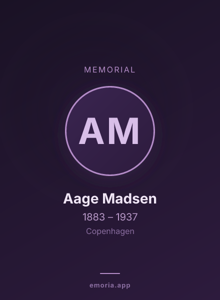 Memorial portrait of Aage Madsen