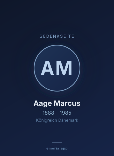 Gedenkportrait von Aage Marcus