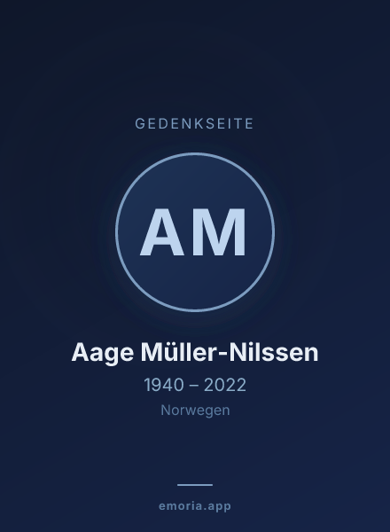 Gedenkportrait von Aage Müller-Nilssen