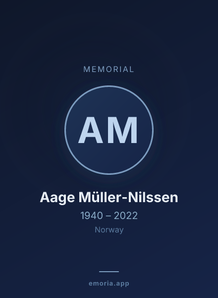 Memorial portrait of Aage Müller-Nilssen
