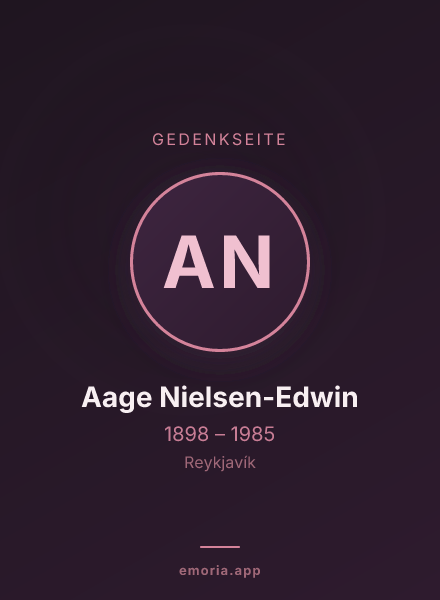 Gedenkportrait von Aage Nielsen-Edwin