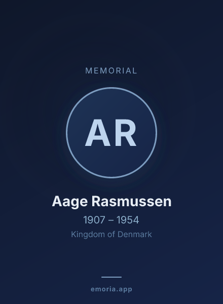 Memorial portrait of Aage Rasmussen