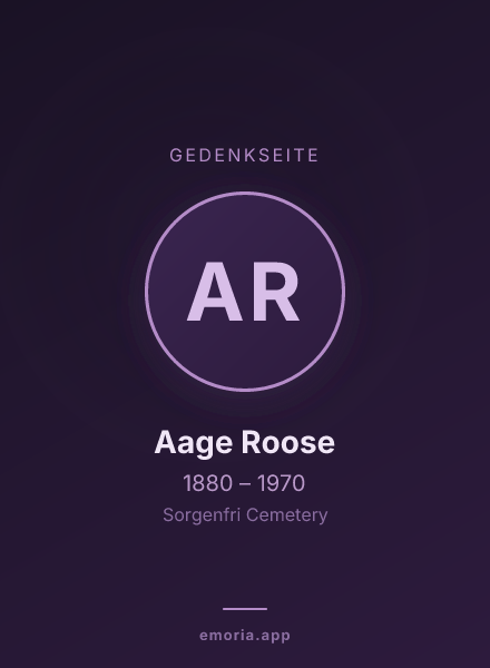 Gedenkportrait von Aage Roose