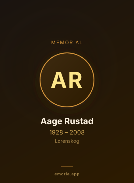 Memorial portrait of Aage Rustad