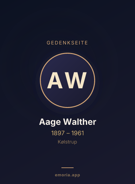 Gedenkportrait von Aage Walther