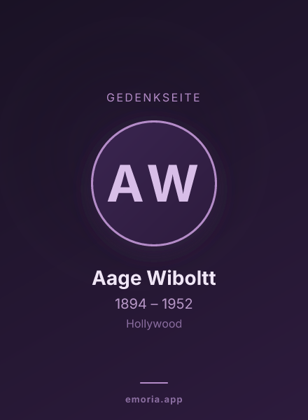 Gedenkportrait von Aage Wiboltt