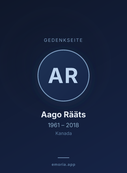 Gedenkportrait von Aago Rääts