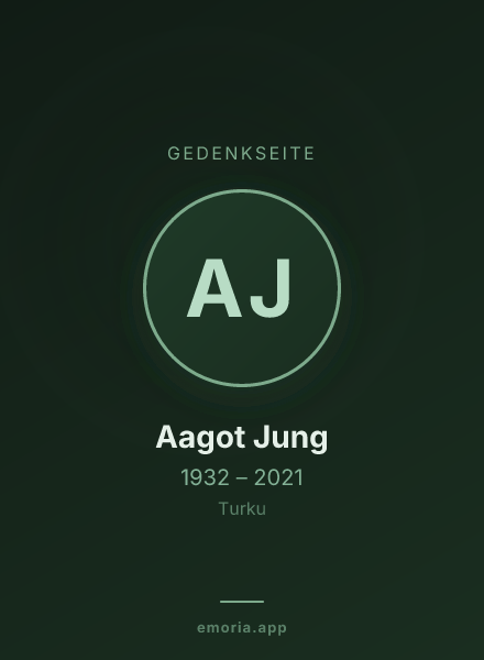 Gedenkportrait von Aagot Jung