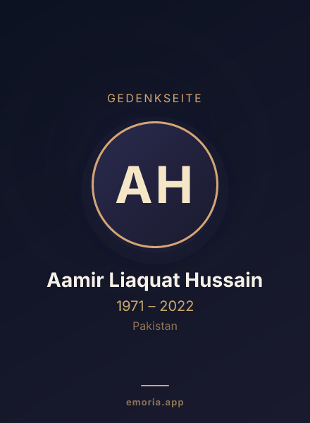 Gedenkportrait von Aamir Liaquat Hussain