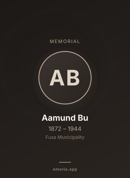 Memorial portrait of Aamund Bu