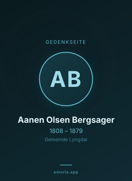 Gedenkportrait von Aanen Olsen Bergsager