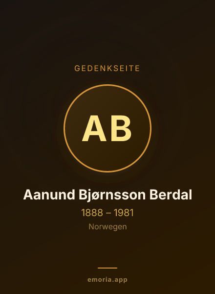 Gedenkportrait von Aanund Bjørnsson Berdal