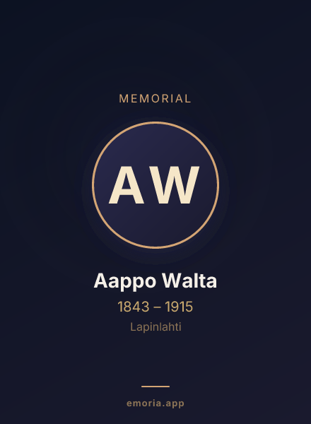 Memorial portrait of Aappo Walta