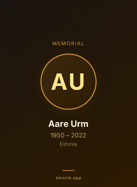 Memorial portrait of Aare Urm