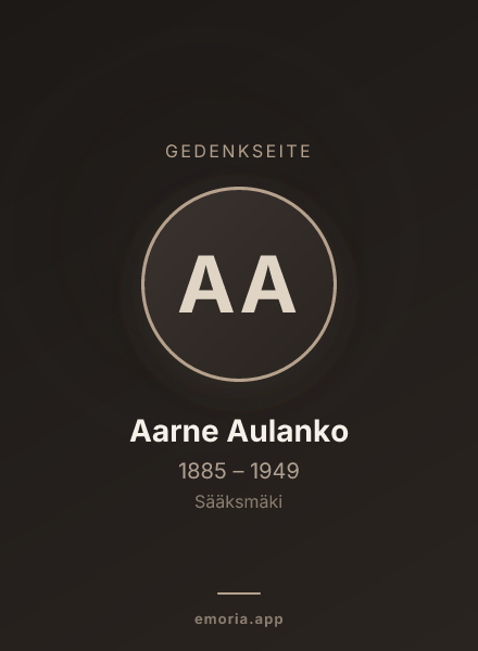 Gedenkportrait von Aarne Aulanko