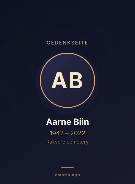 Gedenkportrait von Aarne Biin