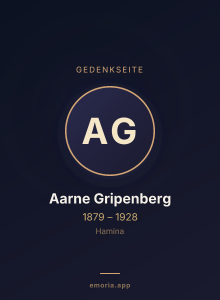 Gedenkportrait von Aarne Gripenberg