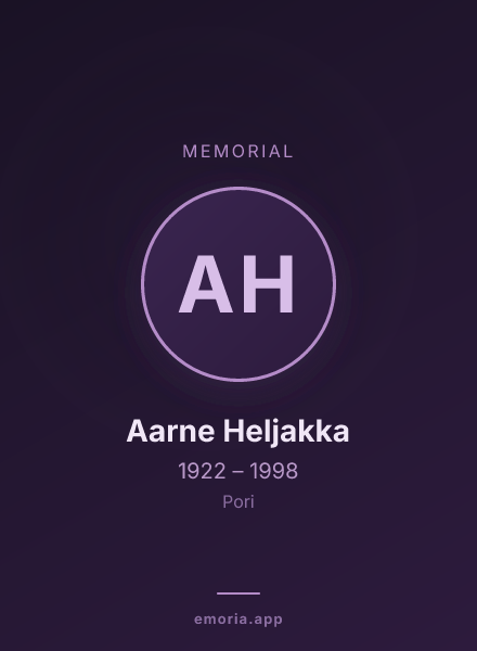 Memorial portrait of Aarne Heljakka