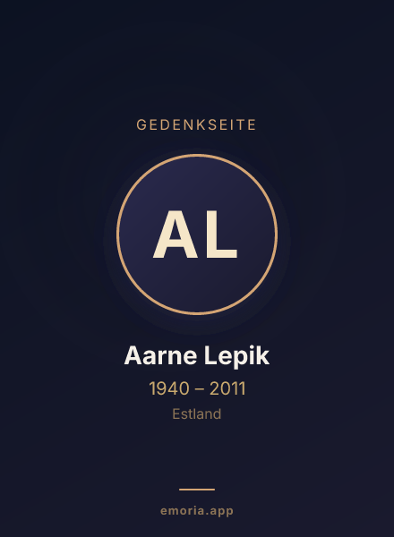 Gedenkportrait von Aarne Lepik