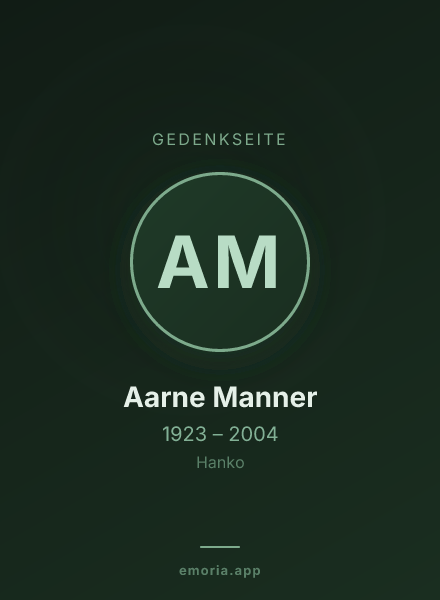 Gedenkportrait von Aarne Manner