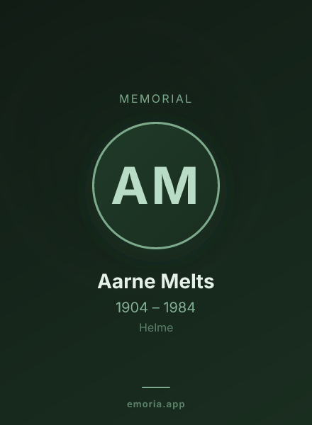 Memorial portrait of Aarne Melts