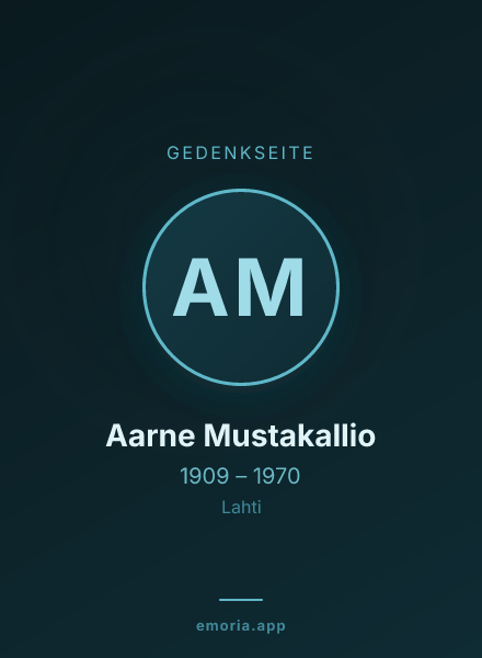 Gedenkportrait von Aarne Mustakallio